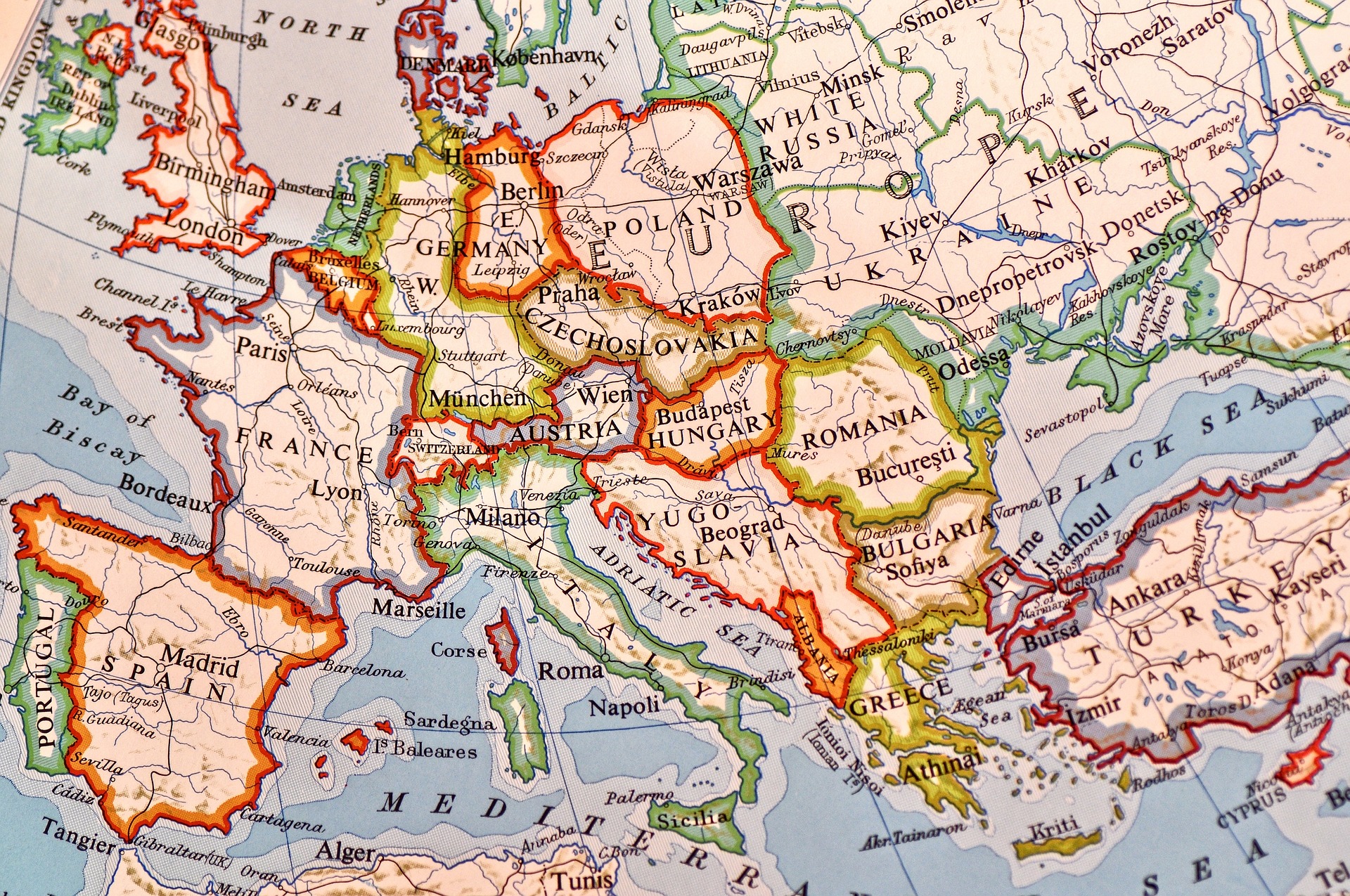 This is a continental map of Europe