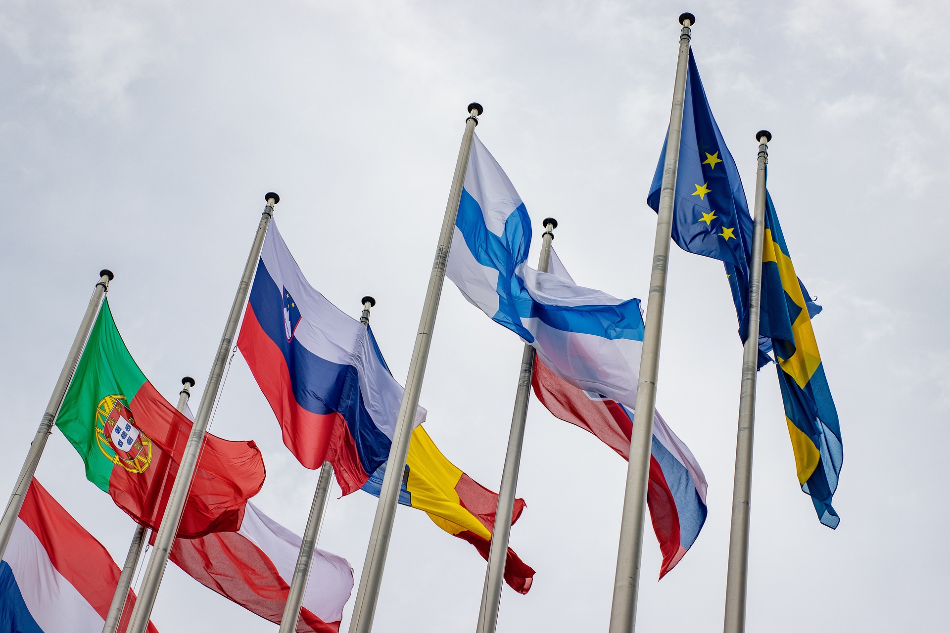 The country flags of the European Union